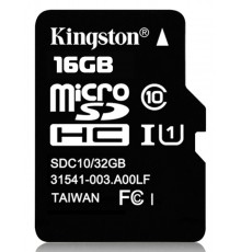 Карта памяти MicroSD 16GB Class 10 HC-I