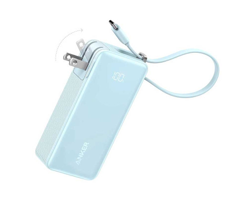 Внешний аккумулятор Anker Power Bank 10000мАч, 30W, Fusion Built-In Retractable USB-C Cable