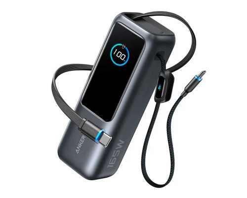 Внешний аккумулятор Anker Laptop Power Bank 25000мАч, 165W, Built-In and Retractable Cables