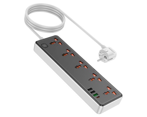 Удлинитель Hoco AC14A 5 розеток и 4 USB PD30W EU