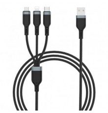 Кабель Wiwu Platinum USB-A to Micro+USB-C+iP Cable