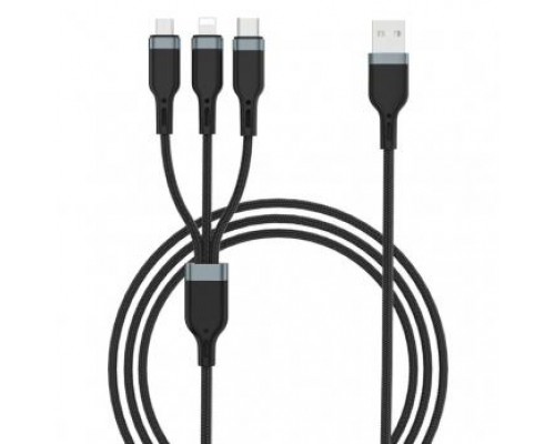 Кабель Wiwu Platinum USB-A to Micro+USB-C+iP Cable