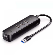 Конвертер сигнала UGreen USB 3.0 Hub with 10/100 Ethernet Adapter (50619)