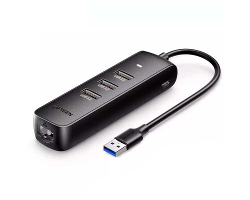Конвертер сигнала UGreen USB 3.0 Hub with 10/100 Ethernet Adapter (50619)