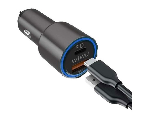 Автомобильное зарядное устройство Wiwu PC100 Type-C PD + QC3.0 Quick Charge Car Charger