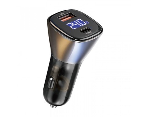 Автомобильное зарядное устройство Wiwu Dual Port A+C PD72W Car Charger PC500