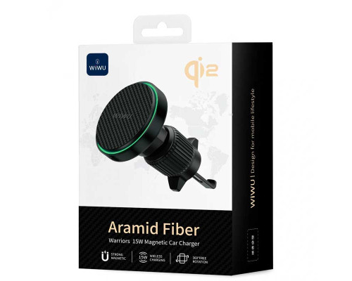 Автомобильное зарядное устройство Wiwu Aramid Fiber Warriors 15W Magnetic Car Charger Wi-CH325
