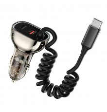 Автомобильная зарядка Wiwu Geek Car Charger 90W USB-A+USB-C Cable Wi-QC016