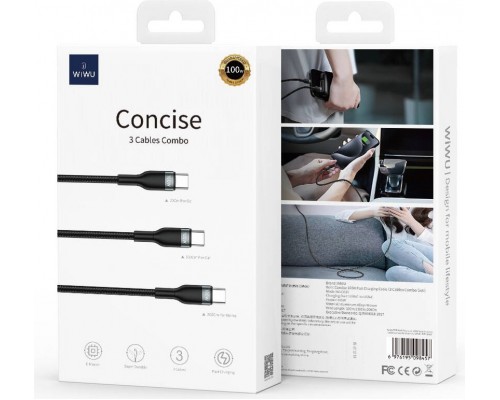 Кабель Wiwu Concise 3 Cables Combo Set Wi-C033