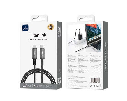 Кабель Wiwu 240W Titanlink Series Charging Cable 1.5M Wi-C058 C-C