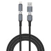 Кабель Wiwu 240W Raptor Pro USB-A+UCB-C to 0USB-C+iP Cable Wi-C085