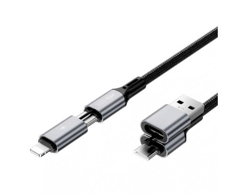 Кабель Wiwu 240W Raptor Pro USB-A+UCB-C to 0USB-C+iP Cable Wi-C085