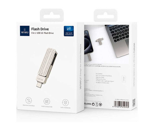 Флешка Wiwu Infinite 3 in 1 USB 3.0 Flash Drive 32GB Wi-FD001 Флешка Wiwu Infinite 3 in 1 USB 3.0 Flash Drive 32GB Wi-FD001