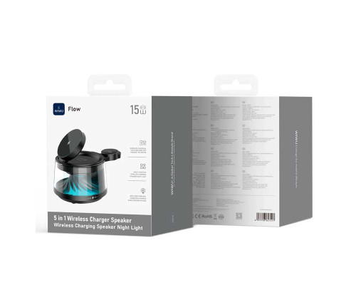 Колонка WIWU Flow 5 in 1 Wireless Charger with ambient light & speaker Wi-W039