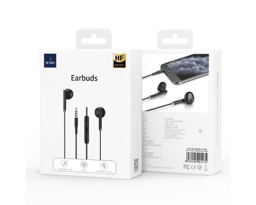 Наушники Wiwu Earbuds 3.5 Jack Wired EB312