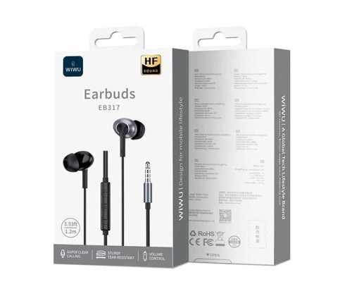 Проводные наушники Wiwu 3.5mm Stereo Wired Earbuds EB317