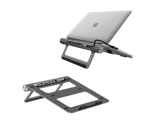 Подставка для ноутбука Wiwu Laptop Stand Hud 8 in 1 USB-C Docking Staton A821CH
