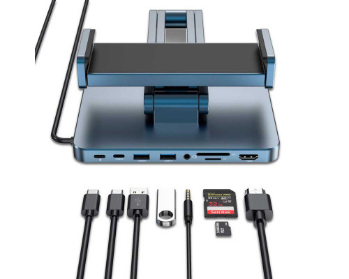 Подставка Wiwu Adjustable USB-C Hub Stand 8 in 1 AH801 Подставка Wiwu Adjustable USB-C Hub Stand 8 in 1 AH801