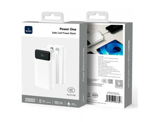 Внешний аккумулятор Wiwu Power one  Power Bank Q96 20000mAh