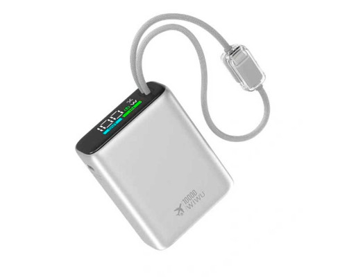 Внешний аккумулятор Wiwu Power Plus Built-in-Cable Power Bank 10000mAh