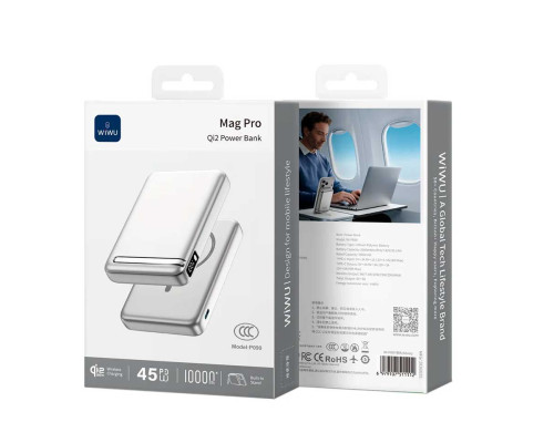 Внешний аккумулятор Wiwu Mag Pro Qi2 Power Bank 10000mAh Wi-P090