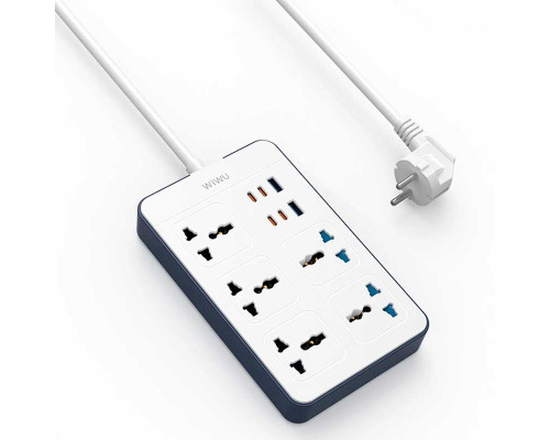 Удлинитель Wiwu 11 in 1 20W GaN Power Strip 4C+2A+5AC Wi-S006 EU 2M