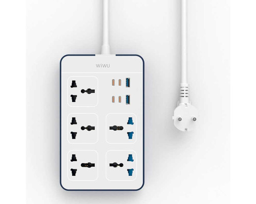 Удлинитель Wiwu 11 in 1 20W GaN Power Strip 4C+2A+5AC Wi-S006 EU 2M