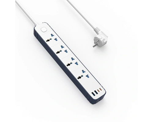 Удлинитель Wiwu 8 in 1 20W GaN Power Strip 2C+2A+4AC Wi-S007 EU 2M