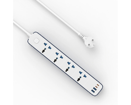 Удлинитель Wiwu 8 in 1 20W GaN Power Strip 2C+2A+4AC Wi-S007 EU 2M