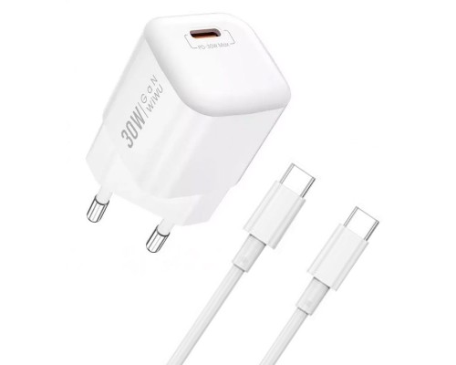 Зарядное устройство Wiwu nano GaN PD Fast Charger USB-C to USB-C Cable Wi-U006