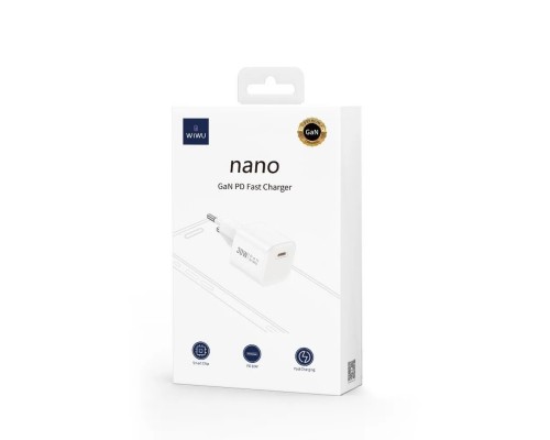 Зарядное устройство Wiwu Nano GaN + PD Fast Charger  30W Wi-U006