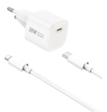 Зарядное устройство Wiwu nano GaN PD Fast Charger USB-C to IP Cable Wi-U006 30W