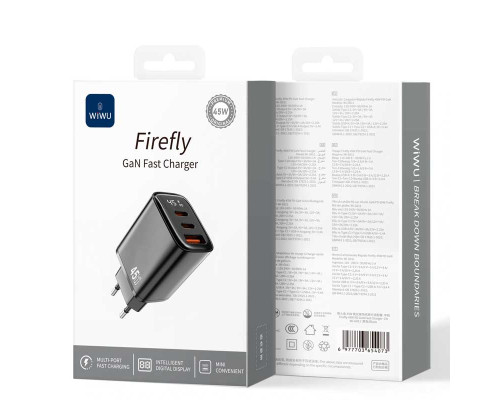 Зарядное устройство Wiwu 45W Firefly GaN Fast Chatger (Wi-G011)