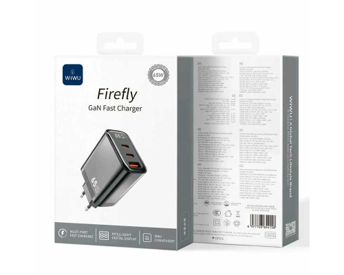 Зарядное устройство Wiwu Firefly GaN Fast Chatger (Wi-G012) 65W