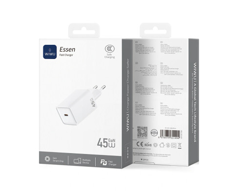 Зарядное устройство Wiwu 45W Essen GaN Fast Charger Wi-G036