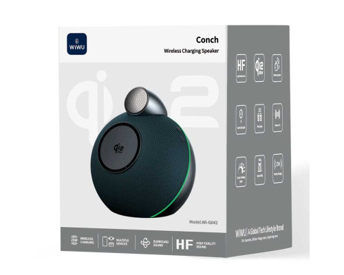 Беспроводное зарядное устройство 3 in 1Conch Wireless Charger Speaker Wi-G042