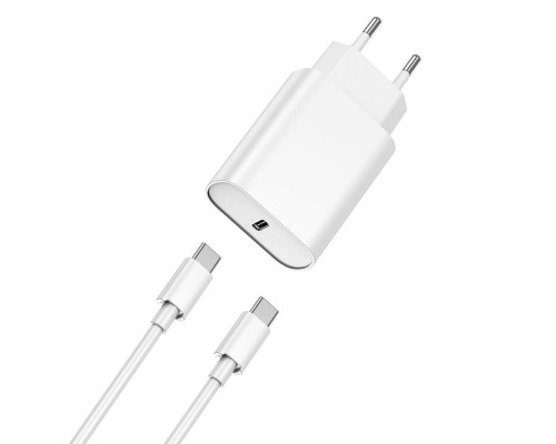 Зарядное устройство Wiwu Quick+USB-C PD 20W Fast Charger USB-C to USB-C Cable Wi-U001