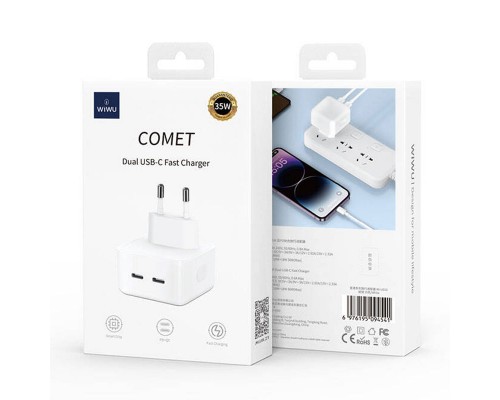 Зарядное устройство Wiwu Comet Dual USB-C Fast Charger Wi-U010