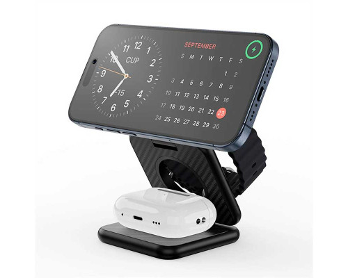 Беспроводное зарядное устройство Wiwu Kevlar 3 in 1 Wireless Charger Wi-W035