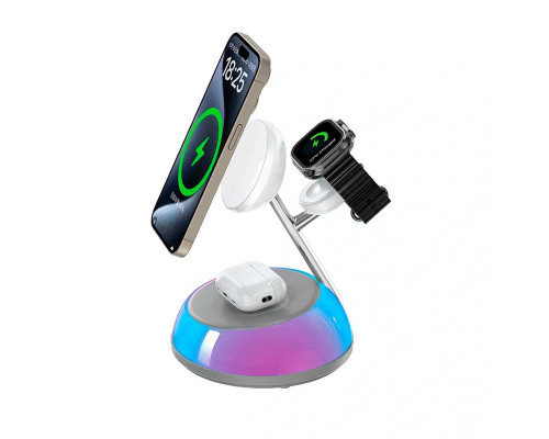 Беспроводное зарядное устройство Wiwu Aurora Qi2.0 3 in 1 Wireless Charger Wi-W036
