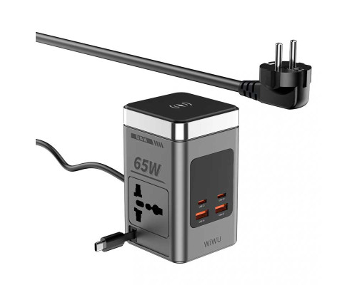 Удлинитель с зарядкой 65W GaN 8-in-1 Wireless Chager with cable&socket Wi-W040 EU