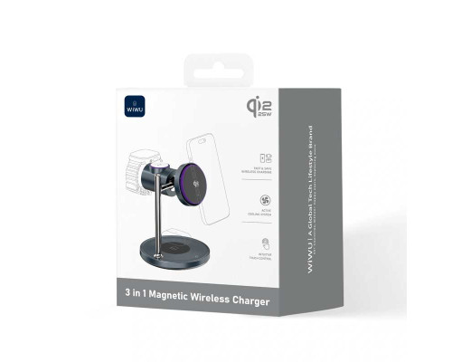 Беспроводное зарядное устройство Wiwu 3 in 1 Magnetic Wireles Charger Wi-W041