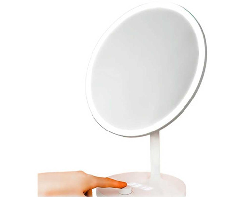 Зеркало для макияжа с LED-Подсветкой и часами Jordan Judy