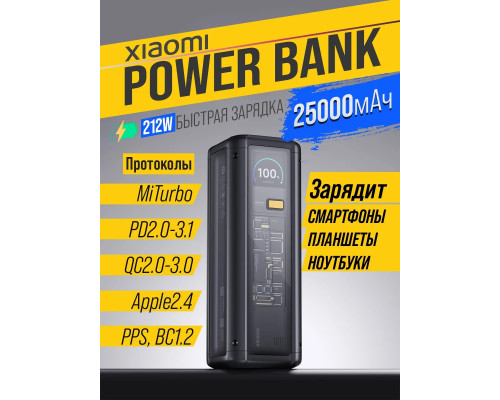 Внешний аккумулятор Xiaomi Power Bank 25000мАh 212Вт