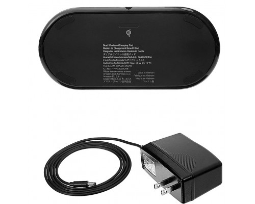 Беспроводное зарядное устройство AmazonBasics Qi 10W Dual Wireless Charging Pad