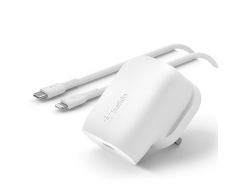 Зарядное устройство Belkin Boost Charge 30W Wall Charger with PPS+USB-C to Lightning Connector