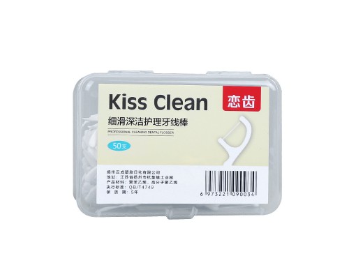 Зубочистки с зубной нитью Kiss Clean (50шт)