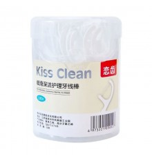 Зубочистки с зубной нитью Kiss Clean (100шт)