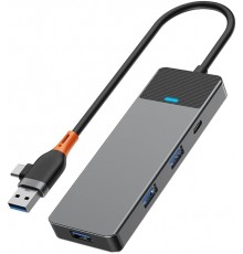 Адаптер-переходник Wiwu Linker 4 in 1 USB-A/C HUB A431C