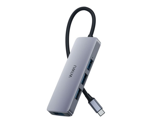 Адаптер-переходник Wiwu Alpha 4 in 1 USB-C Hub A440 Pro